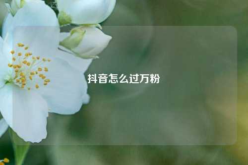 抖音怎么过万粉