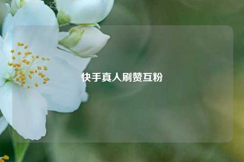 快手真人刷赞互粉