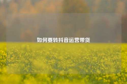 如何要转抖音运营带货